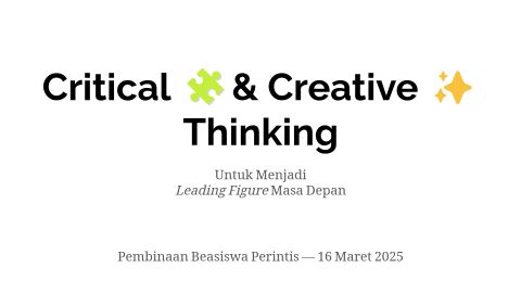 Creative & Critical Thinking